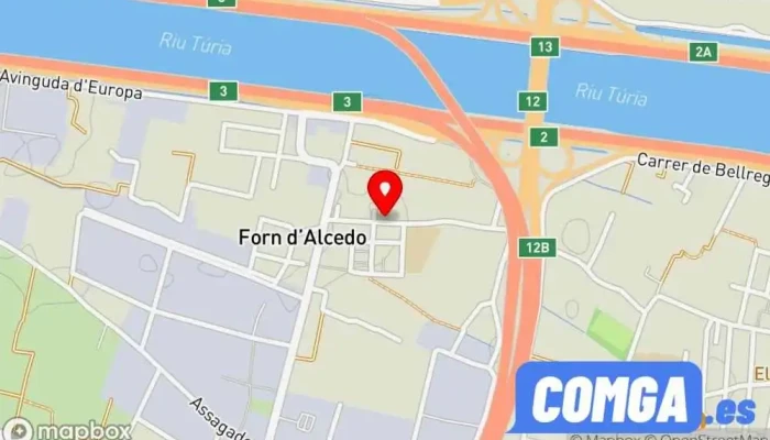 mapa de Aceurge Cerrajero en Valencia