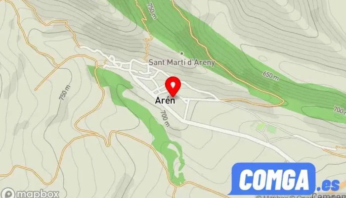 mapa de Arén  en Arén