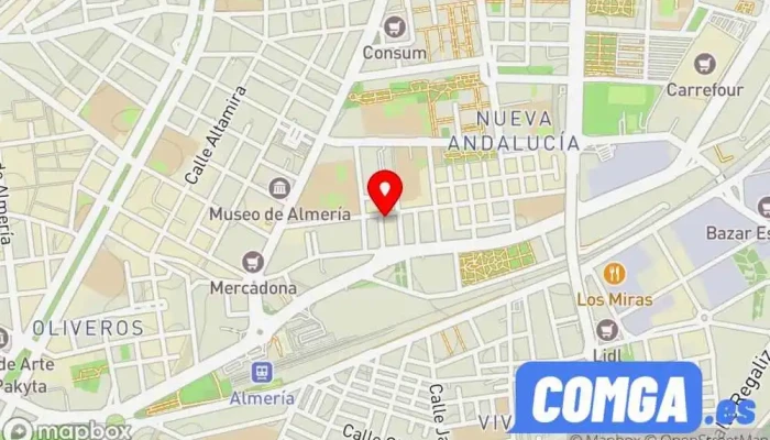 mapa de Buzones y Cajas Fuertes Almería Cerrajero, Tienda de cajas fuertes en Almería