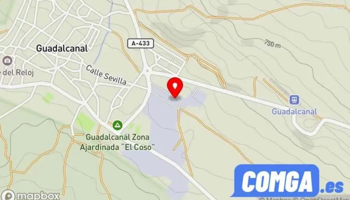 mapa de CARMELO RINCÓN - Aluminio Cerrajero en Guadalcanal