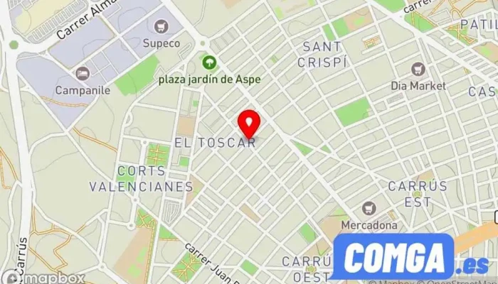 mapa de Centro de llaves ORTIZ Servicio de duplicación de llaves, Tienda de repuestos para automóviles, Ferretería, Cerrajero, Tienda de cajas fuertes en Elche
