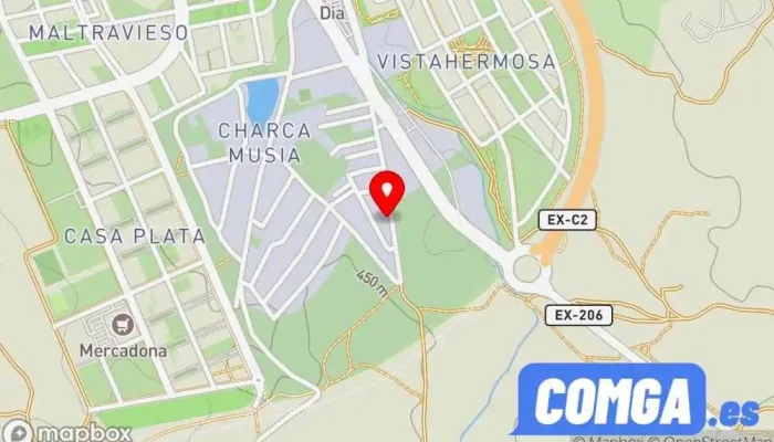 mapa de Cerraduras CasaPlata Cerrajero en Cáceres
