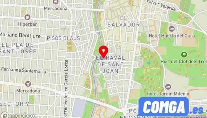 mapa de CERRAELX Botiga de panys, Cerrajero, Proveedor de sistemas de seguridad, Fabricante de herramientas en Elche