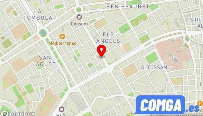 mapa de CerraHouse Cerrajero, Servicio de duplicación de llaves, Tienda de cajas fuertes en Alicante