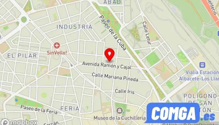mapa de Cerrajeria Albacete AbrePronto Cerrajero, Proveedor de toldos, Instalación de persianas, Proveedor de puertas para garaje en Albacete