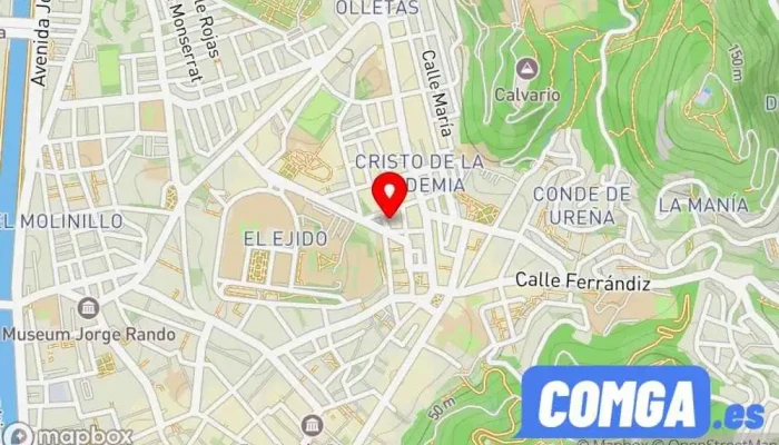 mapa de Cerrajeria Aluminios E Hierros Cerrajero en Málaga