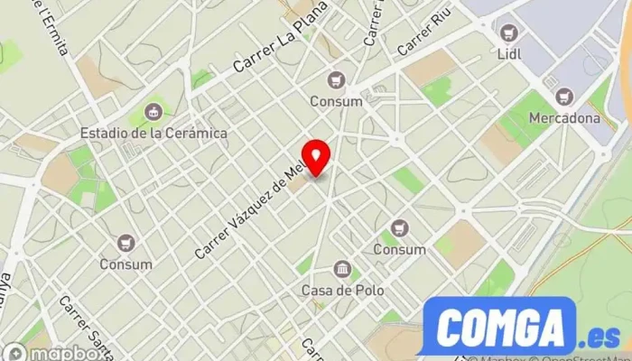 mapa de Cerrajeria Antonio Andrés Ferrer Cerrajero, Carpintería metálica y de aluminio en Villarreal