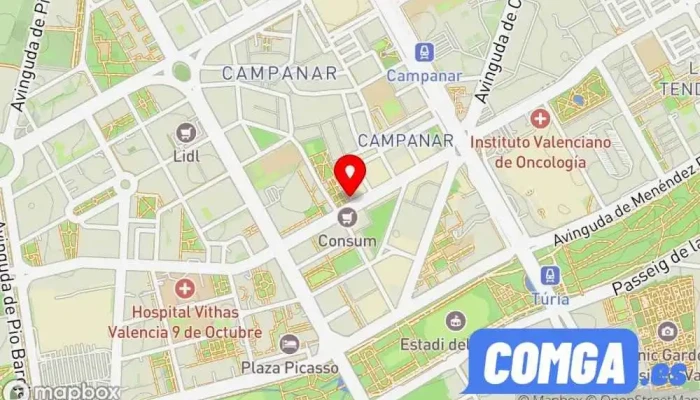mapa de Cerrajeria Campanar Servicio de duplicación de llaves en Valencia