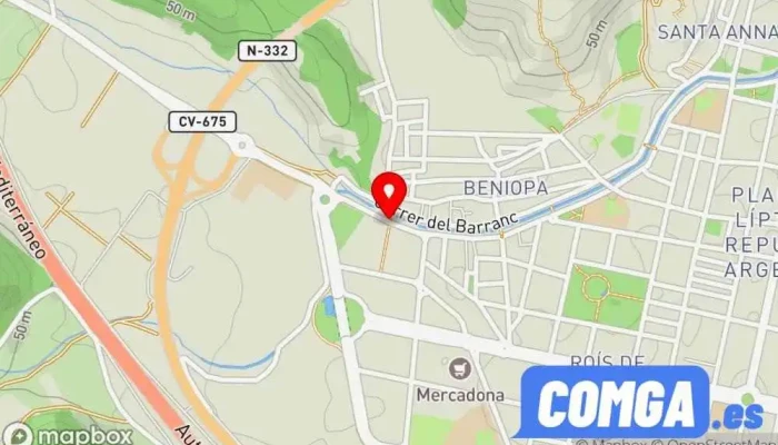 mapa de Cerrajeria Gandia Cerrajero en Gandia