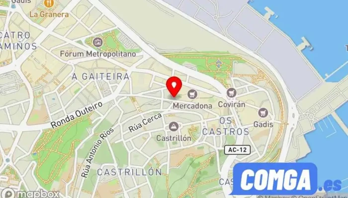 mapa de Cerrajeria La Llave De Cristal Cerrajero en A Coruña