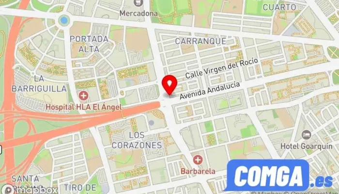 mapa de Cerrajeria Cerrajero en Málaga
