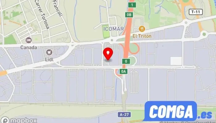 mapa de Cerrajeria y Automatismos Lacado i Esmaltado Tarragona Cerrajero en Tarragona
