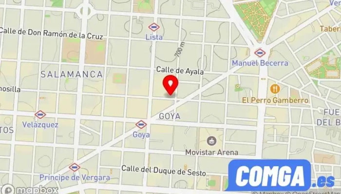 mapa de Cerrajeria Yagüe Cerrajero, Servicio de duplicación de llaves, Tienda de cajas fuertes en Madrid