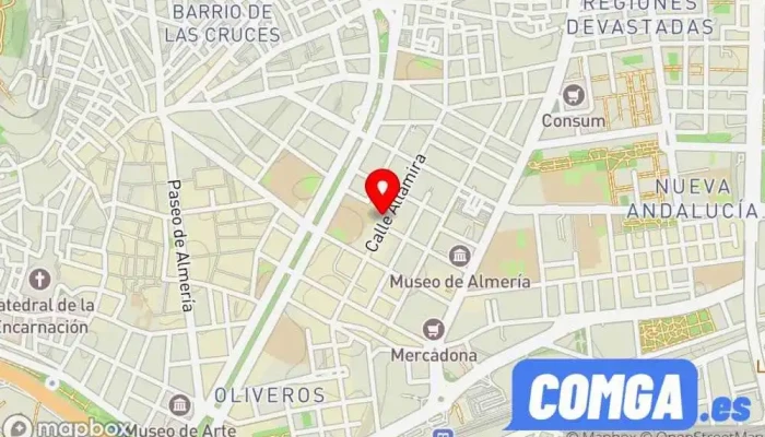 mapa de Cerrajeros Barema Almeria Cerrajero, Proveedor de puertas, Proveedor de puertas para garaje, Servicio de duplicación de llaves, Tienda de cajas fuertes en Almería