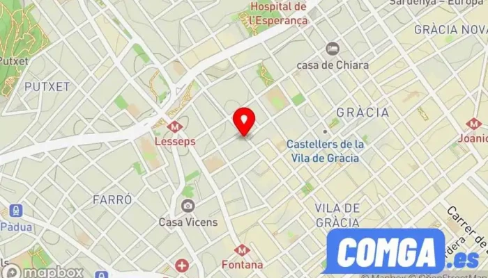 mapa de Cerrajeros Gracia Cerrajero, Instalación de persianas, Servei de serralleria d’urgències, Botiga de panys, Subministrament de panys en Barcelona