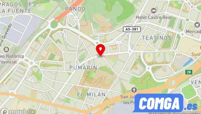 mapa de Cerrajeros Oviedo El Trasgu Cerrajero, Proveedor de puertas, Servicio de duplicación de llaves en Oviedo