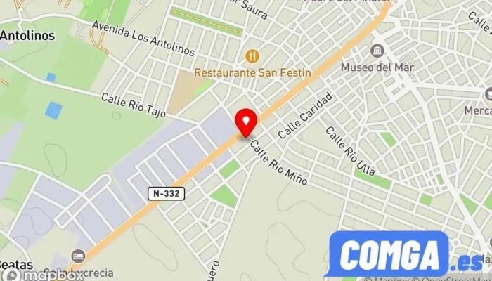 mapa de Cerrajería Antonio Cerrajero, Carpintería metálica y de aluminio en San Pedro del Pinatar
