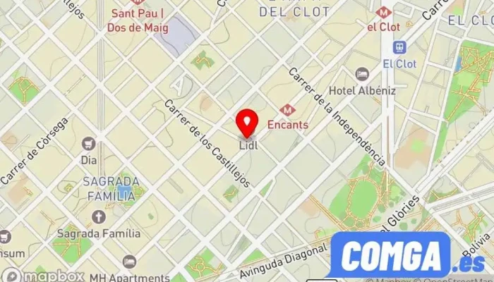 mapa de Cerrajería Bustamante Cerrajero en Barcelona