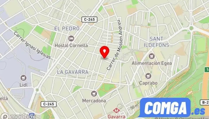 mapa de Cerrajería Construgama Cerrajero en Cornellà de Llobregat