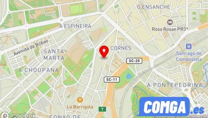mapa de Cerrajería Conxo Cerrajero, Servicio de duplicación de llaves en Santiago de Compostela