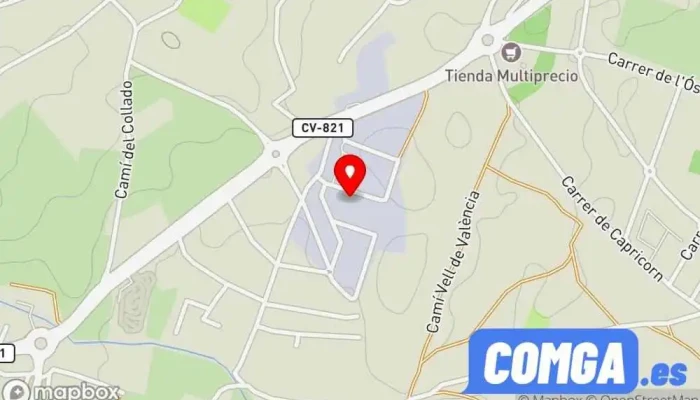 mapa de Cerrajería Cortés E Hijos Cerrajero, Proveedor de toldos, Fundición, Carpintería, Carpintería metálica y de aluminio en Alicante