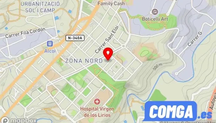 mapa de Cerrajería Delhom. Cerrajero en Alcoi