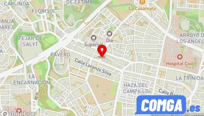 mapa de Cerrajería Dilo Cerrajero en Málaga