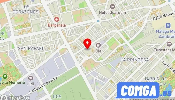 mapa de Cerrajería Domínguez Cerrajero en Málaga
