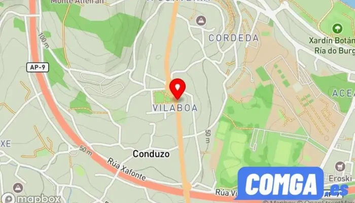 mapa de Cerrajería El Cerrojo Servicio de duplicación de llaves, Servicio de afilado en Culleredo