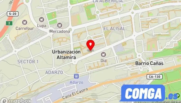 mapa de Cerrajería El Llavín Cerrajero en Santander