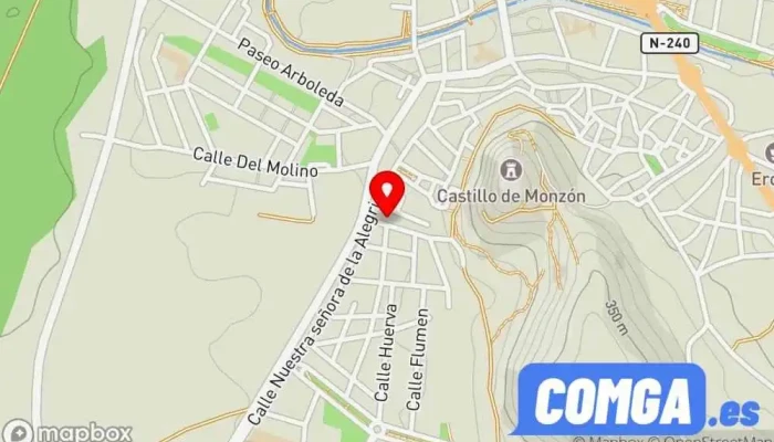 mapa de CERRAJERÍA ENCINAS Cerrajero en Monzón