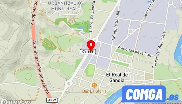 mapa de Cerrajería Ferrer Cerrajero en El Real de Gandia