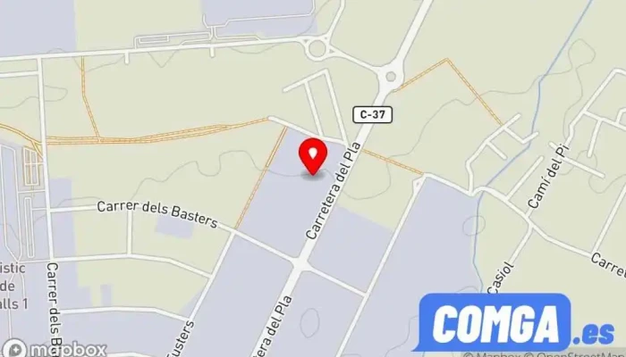 mapa de CERRAJERÍA FORJA PEREZ SL Tienda de chimeneas, Servicio de restauración artística, Servicio de restauración de edificios, Fábrica de puertas, Servei de serralleria d’urgències, Tienda de artículos para barbacoas, Cerrajero, Taller de instalación de puertas y ventanas, Contratista  en Valls