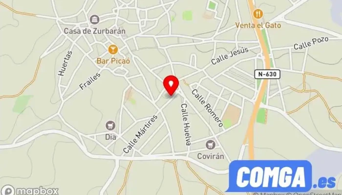 mapa de Cerrajería Juan Domínguez Cerrajero en Fuente de Cantos