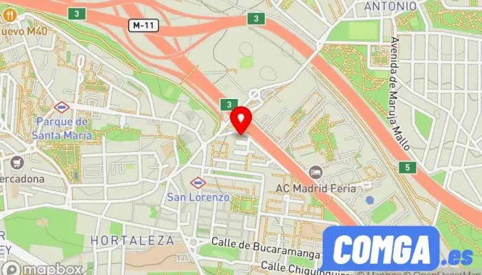 mapa de Cerrajería Lumi Proveedor de aluminio, Cerrajero en Madrid