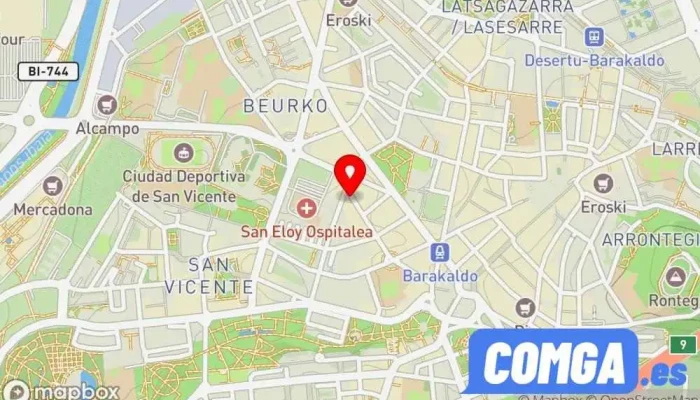 mapa de Cerrajería Milla Cerrajero en Barakaldo