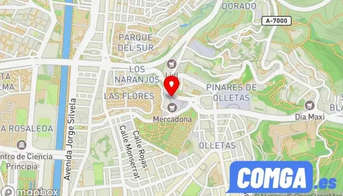 mapa de Cerrajería Olletas Cerrajero en Málaga