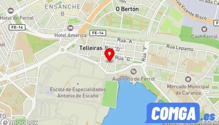 mapa de Cerrajería Outeiro Cerrajero en Ferrol