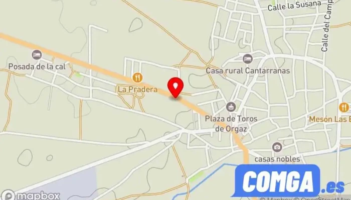 mapa de Cerrajería Pina Construciones Metálicas Cerrajero en Orgaz
