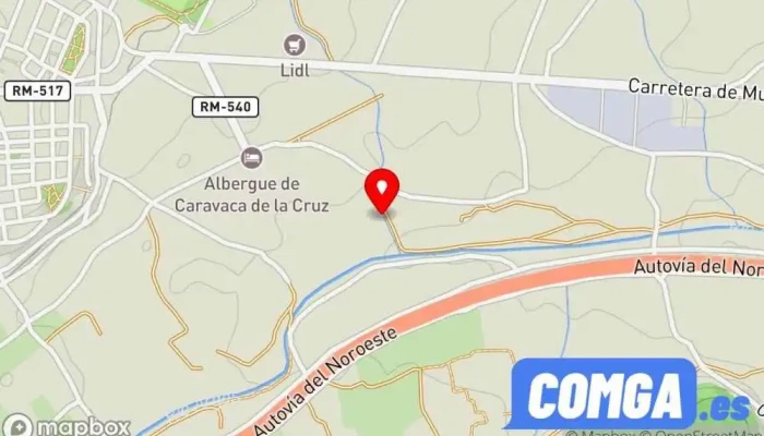mapa de Cerrajería Robles García Sabina Carpintería metálica y de aluminio, Cerrajero en Caravaca de la Cruz