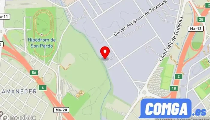 mapa de Cerrajería Royper Botiga de panys, Servicio de reparación de cristales, Cristalero, Herrero, Cerrajero, Taller de metalurgia, Carpintería metálica y de aluminio en Palma