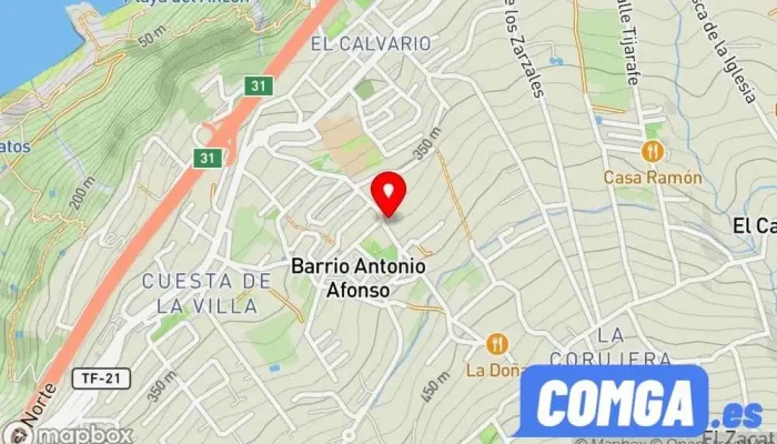 mapa de Cerrajería-Taller Valentín Cruz (24h.) Cerrajero, Fábrica de puertas, Taller mecánico en La Corujera