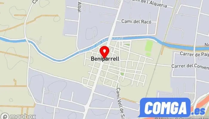 mapa de Cerrajería VLC Cerrajero, Subministrament de panys en Beniparrell
