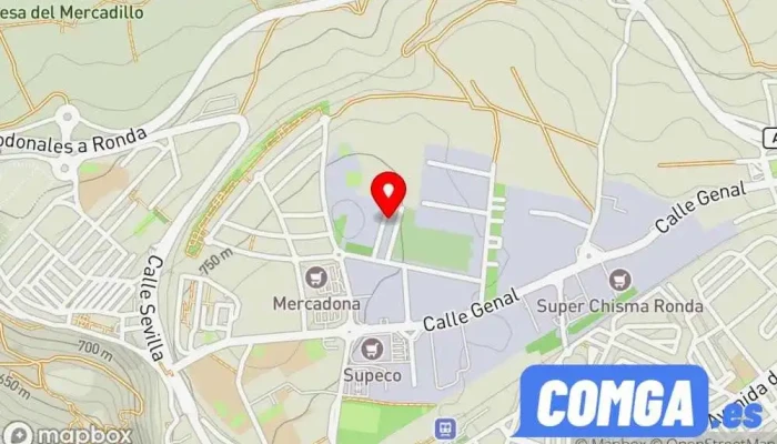mapa de Cerrajería y Carpinteria Metálica Rafael Molina Sánchez Carpintería metálica y de aluminio, Cerrajero en Ronda