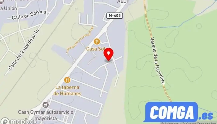 mapa de Cerrajería y Carpintería César Mateos Carpintería metálica y de aluminio, Cerrajero, Servicio de instalación de ventanas, Proveedor de ventanas en Humanes de Madrid