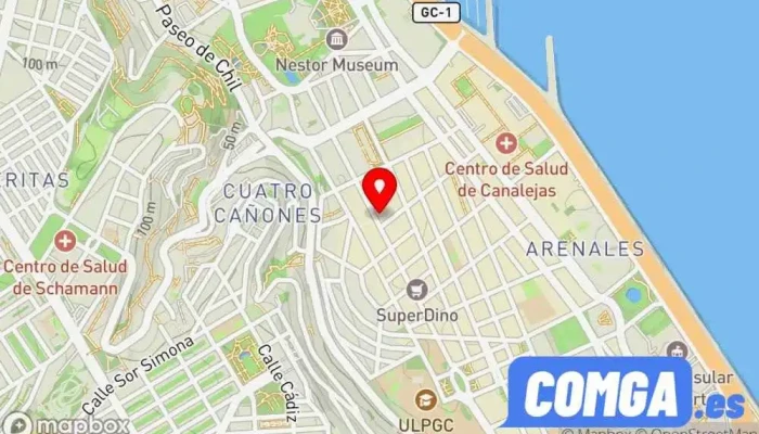 mapa de Complementos y llaves Carol Joyería, Servicio de duplicación de llaves, Relojería en Las Palmas de Gran Canaria