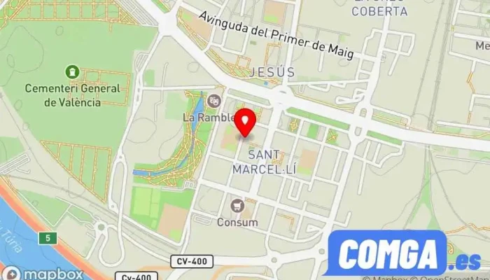 mapa de Cristaleria Hs Cerrajeria Cerrajero en Valencia