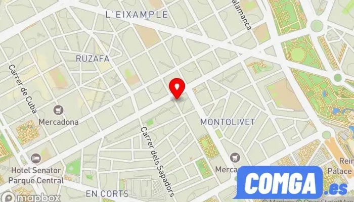 mapa de Círculo 24 Cerrajeros Cerrajero, Proveedor de puertas, Botiga de panys, Tienda de cajas fuertes, Proveedor de sistemas de seguridad en Valencia