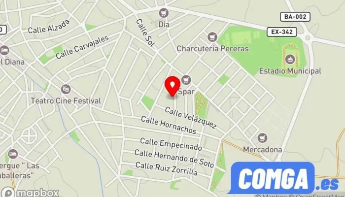 mapa de Díaz Hernández D Cerrajero en Villafranca de los Barros