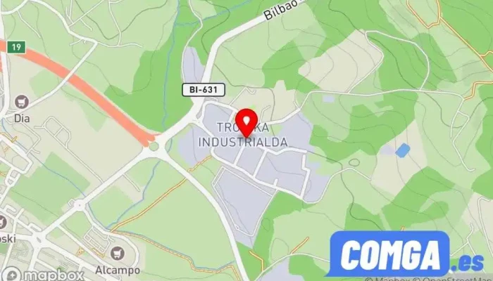 mapa de Errementarietxe Cerrajero en Trobika